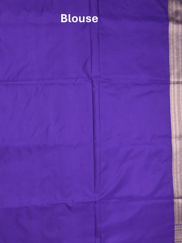 Banaras pattu saree royal blue color allover zari weaves & zari border with rich pallu and attached plain blouse