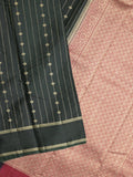 Dupion fancy saree for women | black | zari border | party wear
