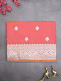 Banaras pattu saree in red color allover zari motifs & zari border with brocade pallu and plain blouse