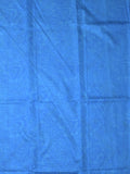 Crape fancy saree blue color allover prints & contrast border with printed pallu and attached plain blouse