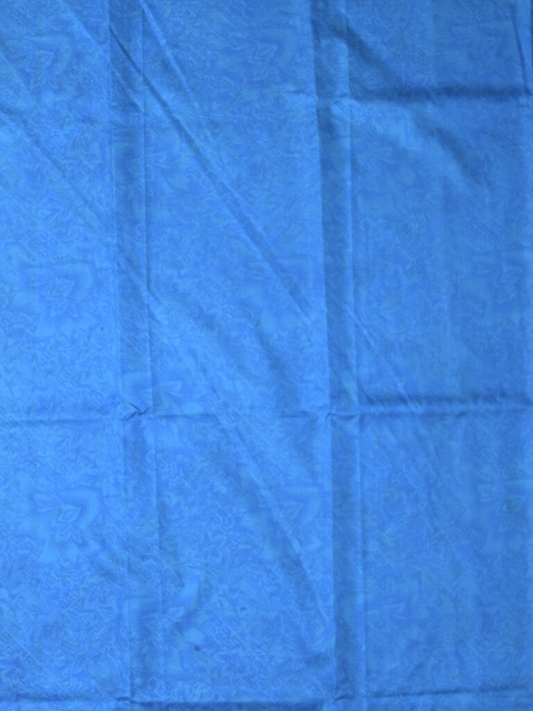 Crape fancy saree blue color allover prints & contrast border with printed pallu and attached plain blouse