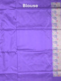 Banaras pattu saree lavender color allover zari weaves & zari border with rich pallu and attached plain blouse