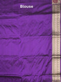 Banaras pattu saree violet color allover zari weaves & zari border with rich pallu and attached plain blouse