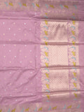 Banaras pattu saree light purple color allover zari weaves & zari border with rich pallu and attached plain blouse