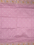 Banaras pattu saree light purple color allover zari weaves & zari border with rich pallu and attached plain blouse