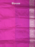 Banaras pattu saree royal blue color allover zari weaves & zari border with rich pallu and attached plain blouse