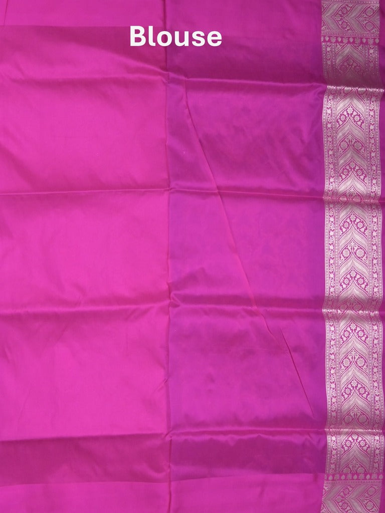 Banaras pattu saree royal blue color allover zari weaves & zari border with rich pallu and attached plain blouse