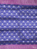 Banaras pattu saree royal blue color allover zari weaves & zari border with rich pallu and attached plain blouse