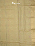 Banaras tissue pattu saree dark beige color allover zari weaves & zari border with rich pallu and attached plain blouse