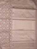 Banaras tissue pattu saree beige color allover zari weaves & zari border with rich pallu and attached plain blouse