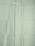 Chanderi fancy saree in light blue color allover weaves & zari border with brocade pallu and brocade blouse
