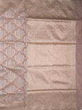 Banaras tissue pattu saree beige color allover zari weaves & zari border with rich pallu and attached plain blouse