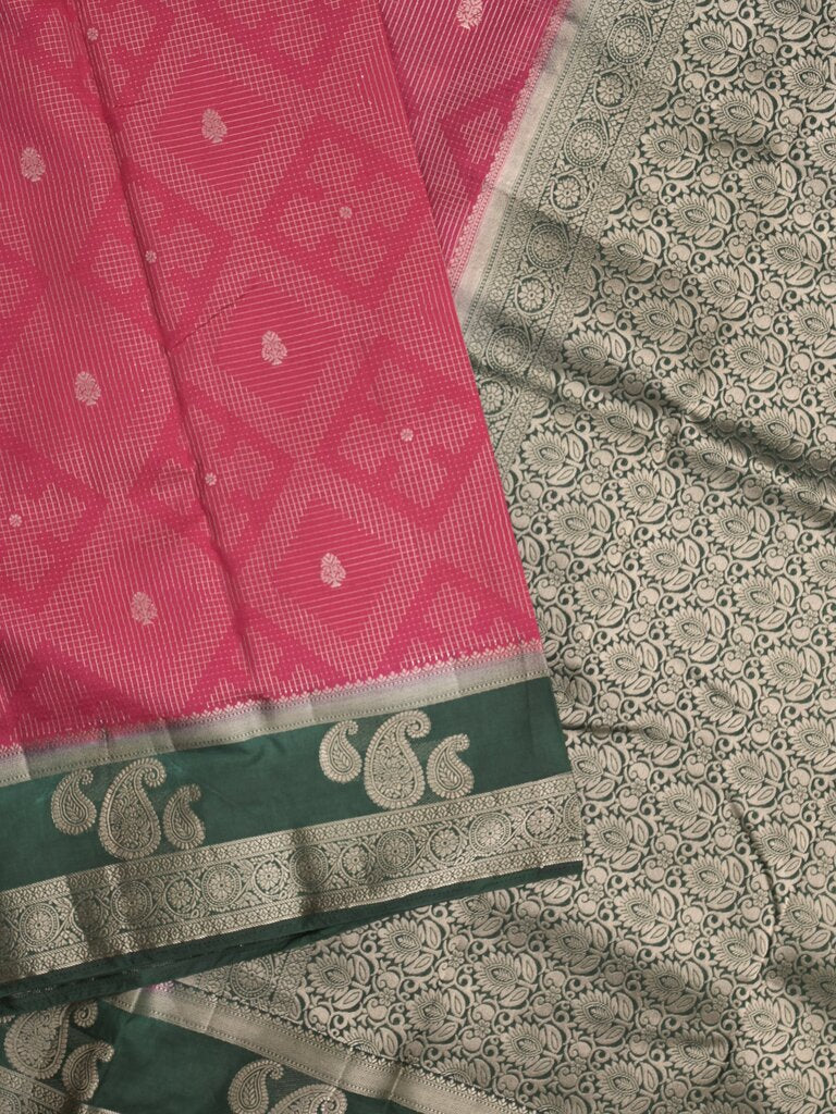 Dupion fancy saree for women | pink | zari border | party wear