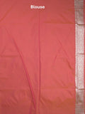 Banaras pattu saree in red color allover zari motifs & zari border with brocade pallu and plain blouse
