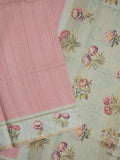 Tussar fancy saree for women | light yellow | plain | printed border