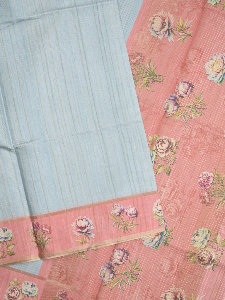 Tussar fancy saree for women | light yellow | plain | printed border