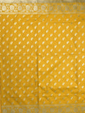 Banaras pattu saree in golden yellow color allover zari motifs & zari border with brocade pallu and brocade blouse