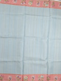 Tussar fancy saree for women | light yellow | plain | printed border