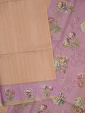 Tussar fancy saree for women | light yellow | plain | printed border