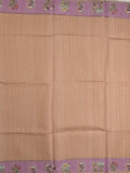 Tussar fancy saree for women | light yellow | plain | printed border
