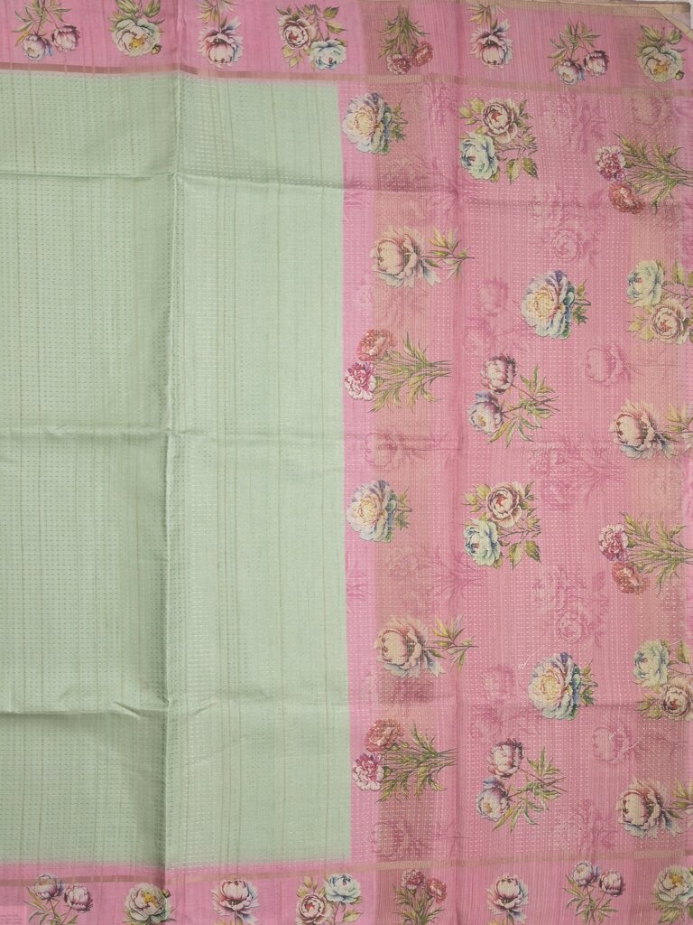Tussar fancy saree for women | light yellow | plain | printed border