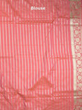 Banaras pattu saree in light pink color allover zari motifs & zari border with brocade pallu and brocade blouse