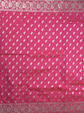 Banaras pattu saree in dark pink color allover zari motifs & zari border with brocade pallu and brocade blouse