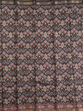 Maheshwari fancy saree black color with allover patola design & small zari border and contrast printed blouse