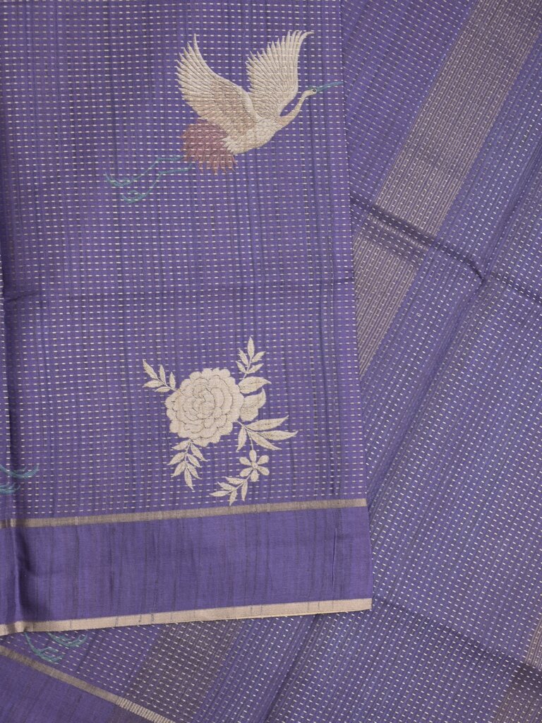 Tussar fancy saree for women | navy blue | plain border | party wear