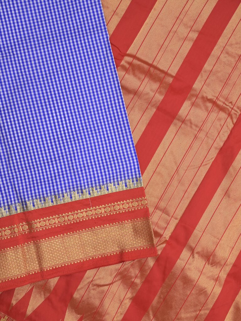 Narayanpet pattu saree for women | blue | zari border | party wear