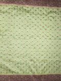 Banaras fancy saree light pista green color allover zari motifs & zari border with rich pallu and attached blouse