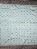 Banaras fancy saree light blue color allover zari motifs & zari border with rich pallu and attached blouse