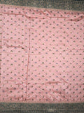 Banaras fancy saree baby pink color allover zari motifs & zari border with rich pallu and attached blouse