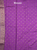 Banaras fancy saree pastel blue color allover zari motifs & zari border with rich pallu and attached blouse