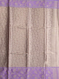 Tissue fancy saree light beige color allover weaves & contrast border with self pallu and attached blouse