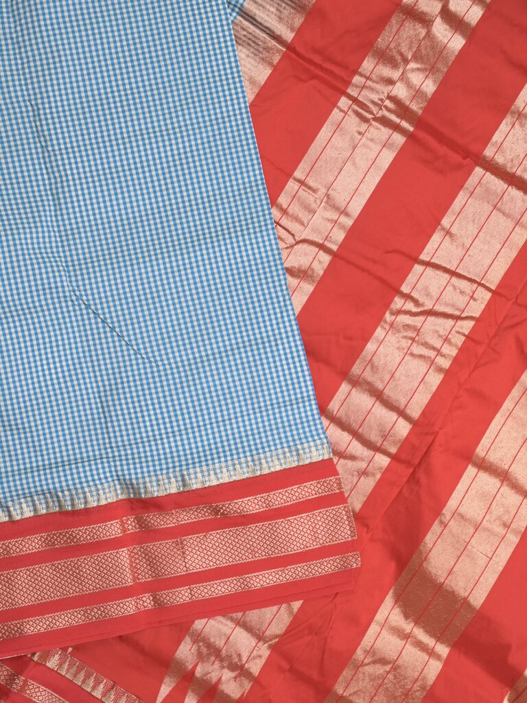 Narayanpet pattu saree for women | blue | zari border | party wear