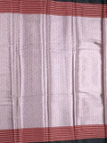 Tissue fancy saree light purple color allover weaves & contrast border with self pallu and attached blouse