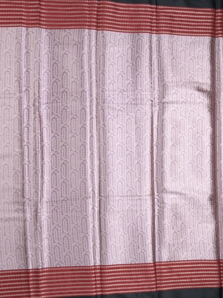 Tissue fancy saree light purple color allover weaves & contrast border with self pallu and attached blouse