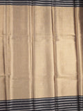 Tissue fancy saree cream color allover weaves & contrast border with self pallu and attached blouse