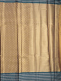Tissue fancy saree beige color allover weaves & contrast border with self pallu and attached blouse