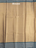 Tissue fancy saree beige color allover weaves & contrast border with self pallu and attached blouse