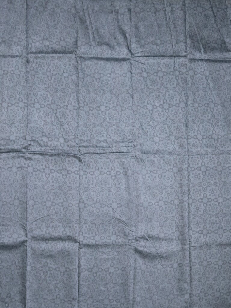 Maheshwari fancy saree grey color allover prints & small zari border and printed pallu and plain blouse