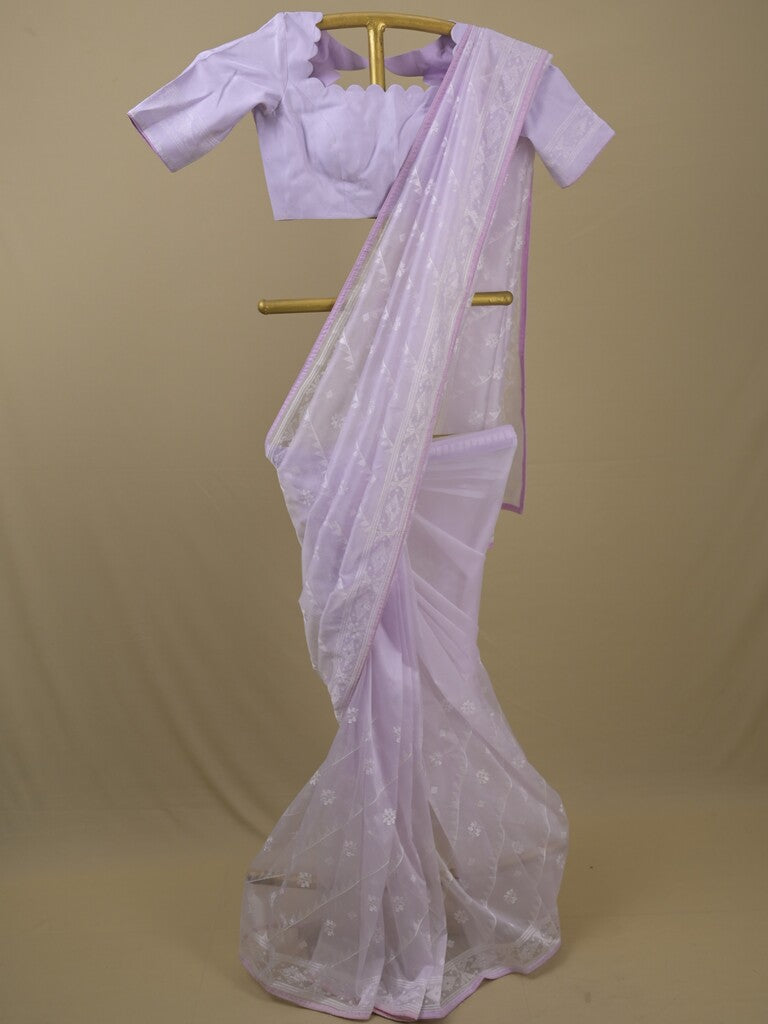 Rocket saree Organza saree in Pastel purple