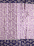 Tissue fancy saree light purple color allover weaves & contrast border with self pallu and attached blouse