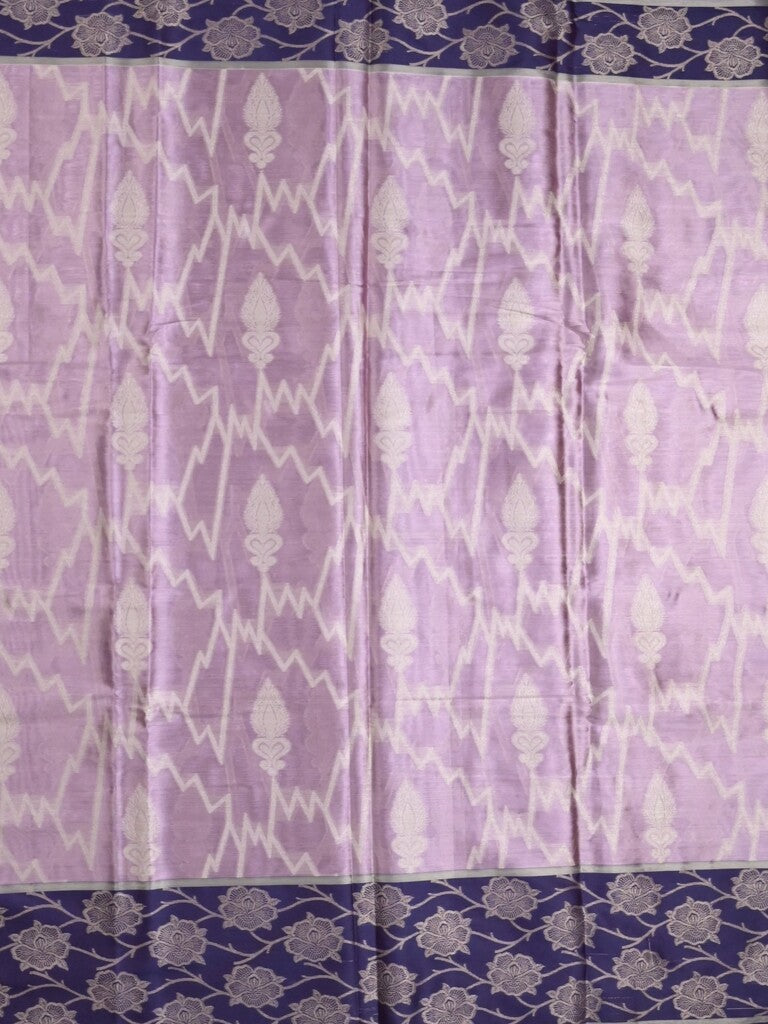 Tissue fancy saree light purple color allover weaves & contrast border with self pallu and attached blouse