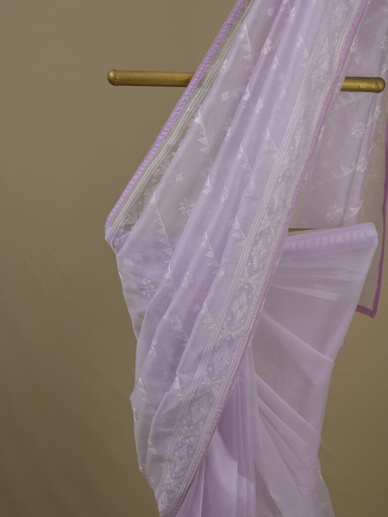 Rocket saree Organza saree in Pastel purple