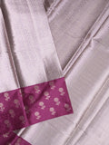 Tissue fancy saree pastel purple color allover weaves & contrast border with self pallu and attached blouse