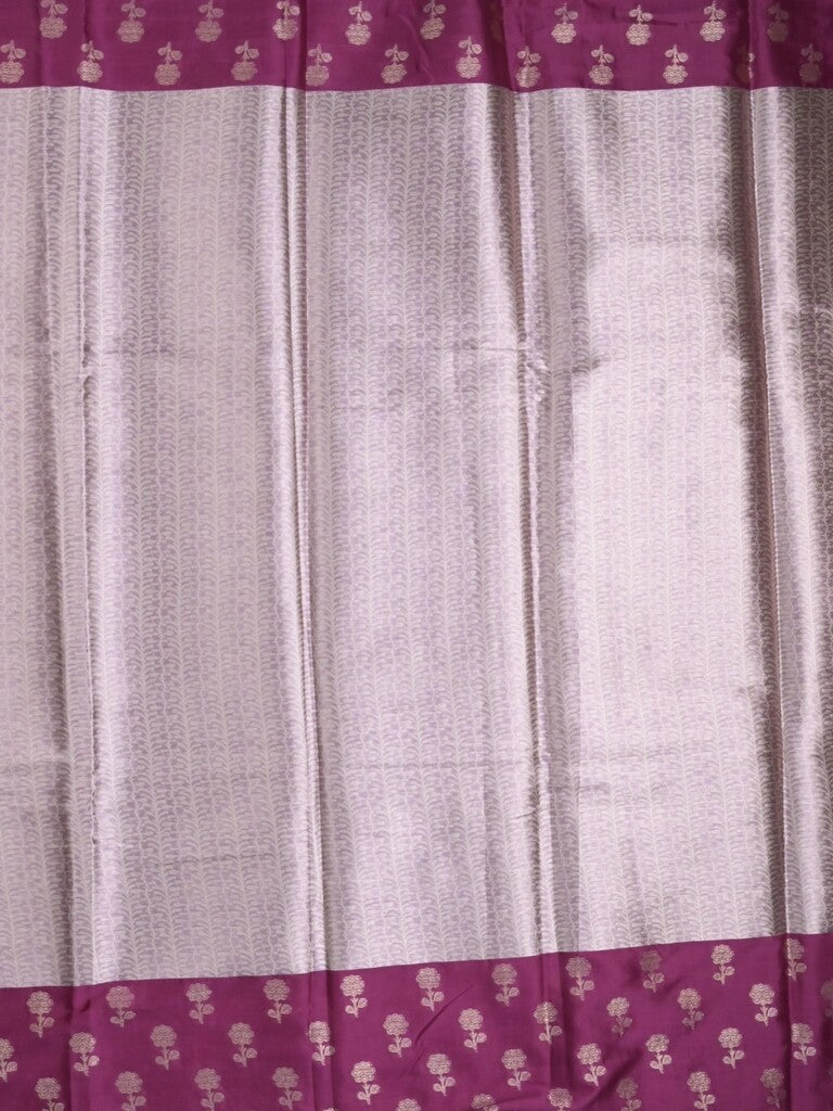 Tissue fancy saree pastel purple color allover weaves & contrast border with self pallu and attached blouse