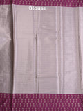 Tissue fancy saree pastel purple color allover weaves & contrast border with self pallu and attached blouse