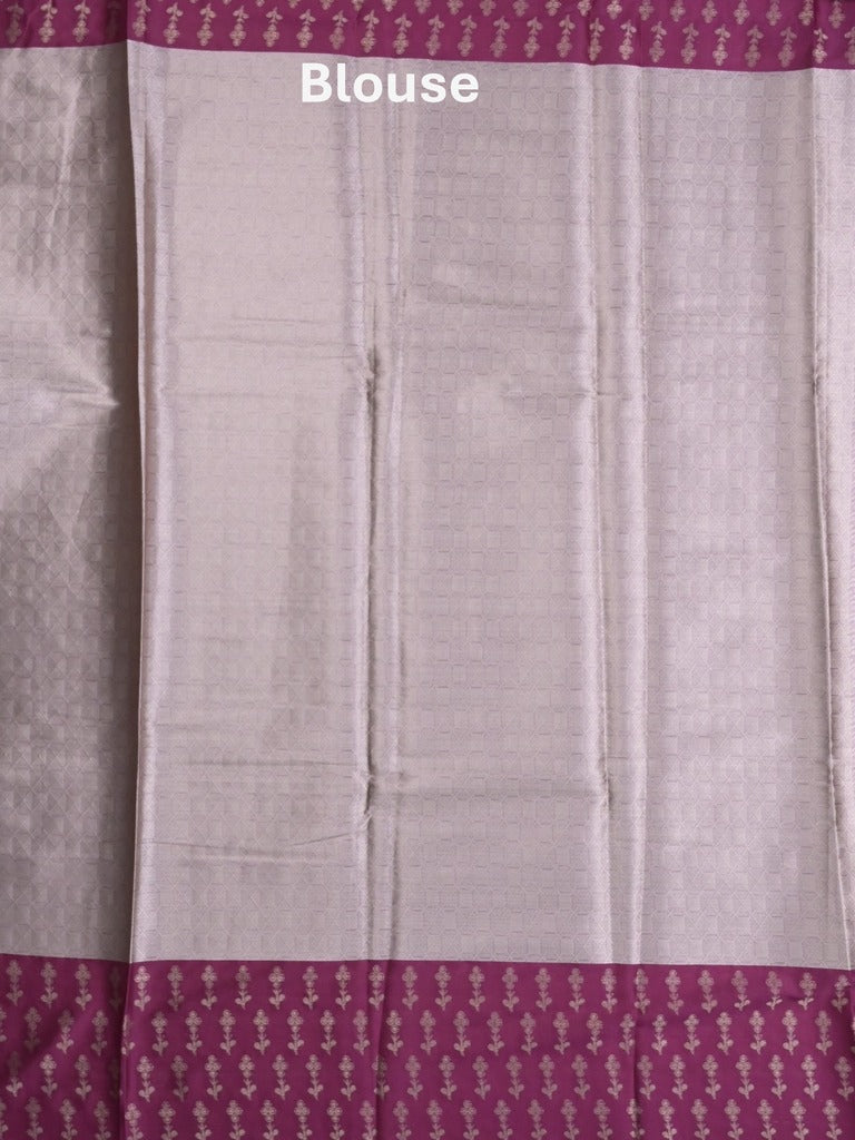 Tissue fancy saree pastel purple color allover weaves & contrast border with self pallu and attached blouse
